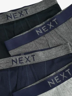 Grijs/marineblauw - Verpakking van 10 - A-frontboxershorts van 100% zuiver katoen