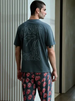 Grijs/Rood - The Rolling Stones Short Sleeve Pyjamas Set