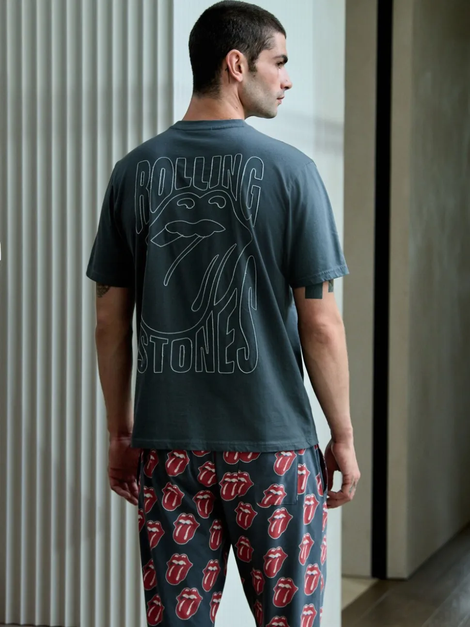 Grijs/Rood - The Rolling Stones Short Sleeve Pyjamas Set