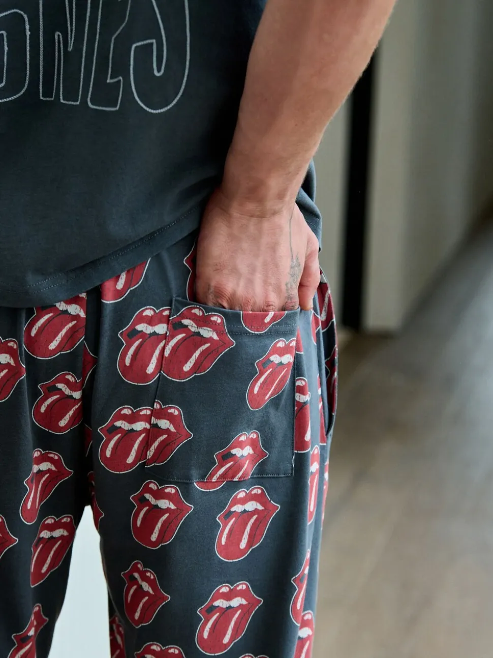 Grijs/Rood - The Rolling Stones Short Sleeve Pyjamas Set