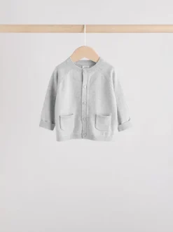 Grijs/wit - Grijs en wit 2pk gebreid babyvestje