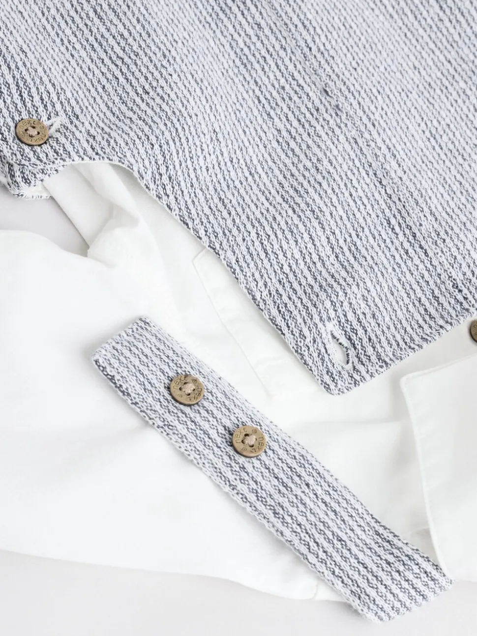 Grijs/wit - Set met bretelbroeken en Bodysuit van geweven katoen voor baby's (0mnd-3jr)