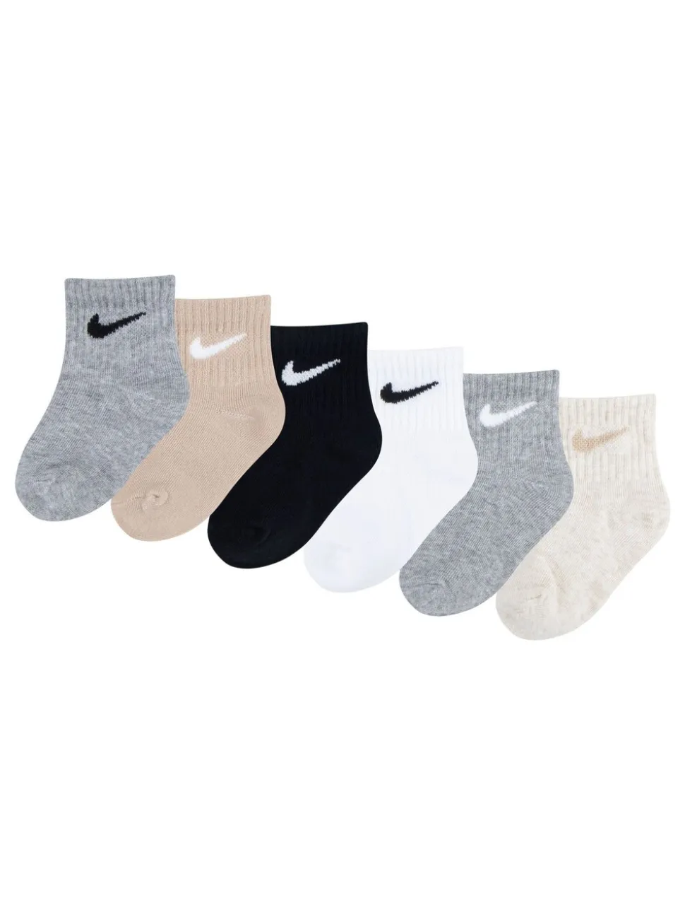 Grijs/zwart - Nike Infant Swoosh set van 6 paar sokken