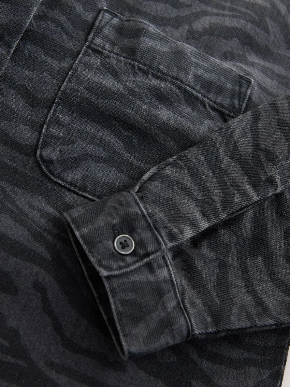 Grijs/zwart - Zebra Animal Denim Overhemd (3-16jr)