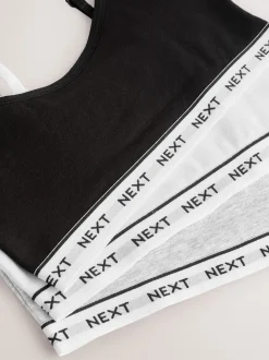 Grijs/zwart/wit - Set van 3 crop tops met bandjes (5 - 16 jr)