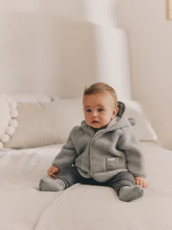 Grijze beer - Knusse Borg Fleece Babyjack