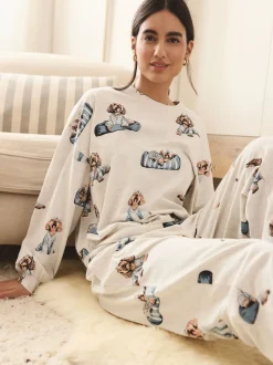 Grijze Charlie the Cockapoo - Pyjama met lange mouwen