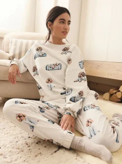 Grijze Charlie the Cockapoo - Pyjama met lange mouwen