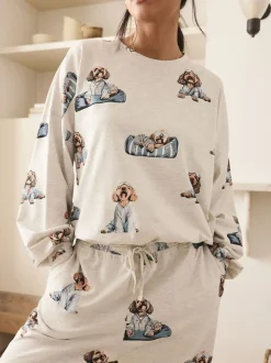 Grijze Charlie the Cockapoo - Pyjama met lange mouwen