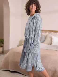 Grijze streep - Cosy Lightweight Dressing Gown