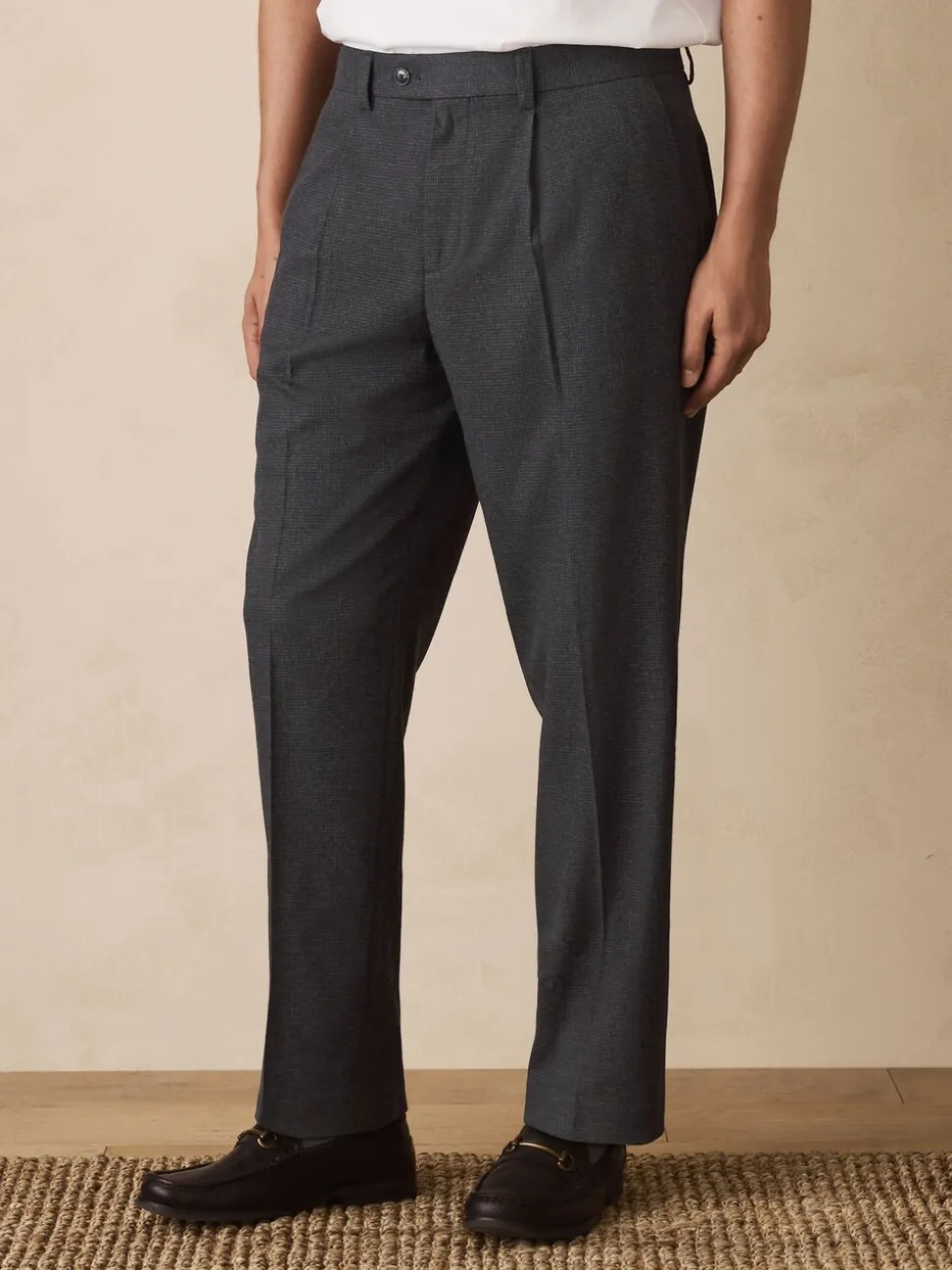 Grijze textuur - Straight fit - Smart Textured Trousers