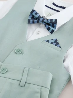 Groen - Baker by Ted Baker set van gilet, overhemd en broek
