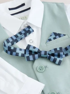 Groen - Baker by Ted Baker set van gilet, overhemd en broek