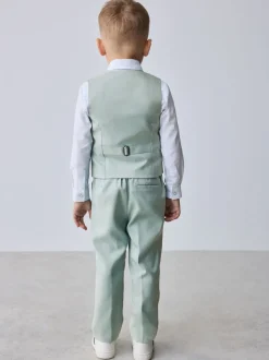 Groen - Baker by Ted Baker set van gilet, overhemd en broek