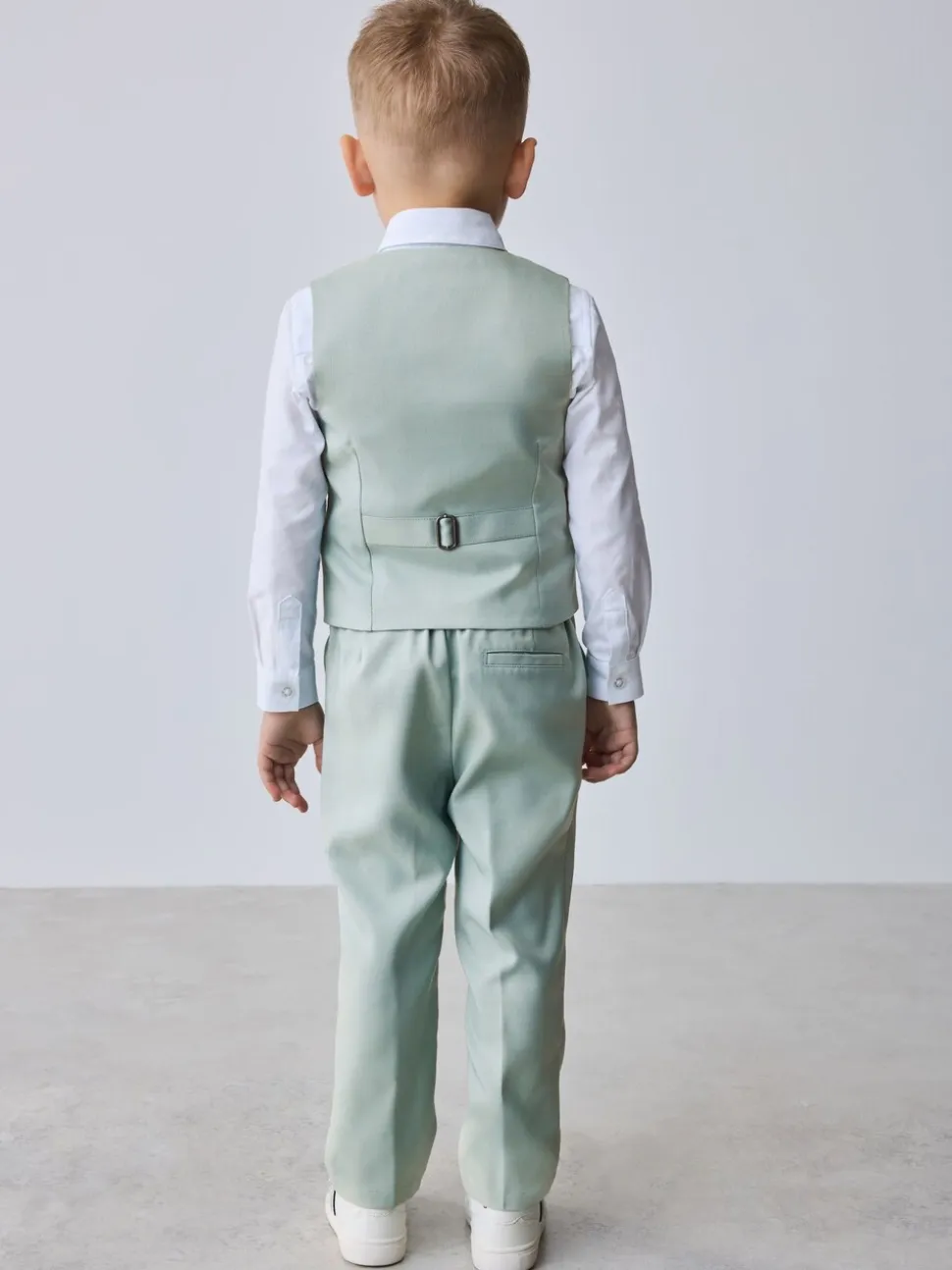Groen - Baker by Ted Baker set van gilet, overhemd en broek