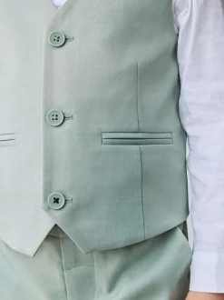 Groen - Baker by Ted Baker set van gilet, overhemd en broek