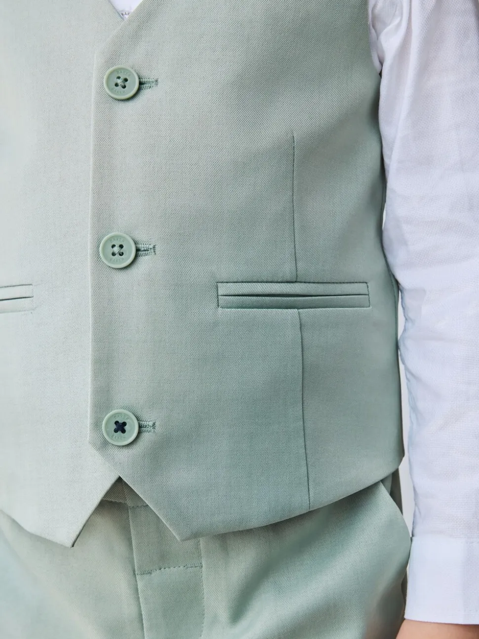 Groen - Baker by Ted Baker set van gilet, overhemd en broek