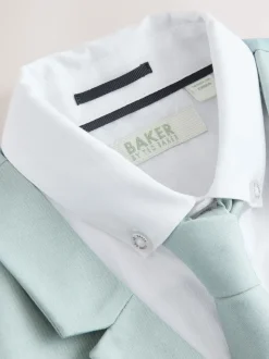 Groen - Baker by Ted Baker Waistcoat, Shirt And Tie Set