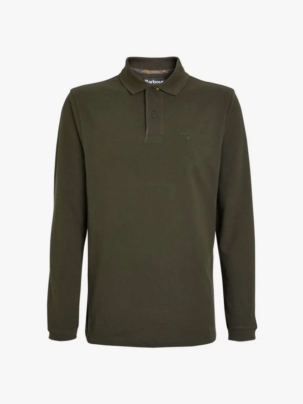 Groen - Barbour® - Essential sport poloshirt met lange mouwen