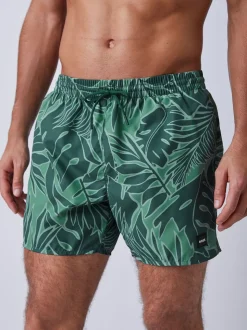 Groen - BOSS Piranha Printed Swim Shorts