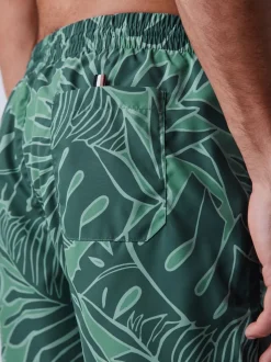 Groen - BOSS Piranha Printed Swim Shorts