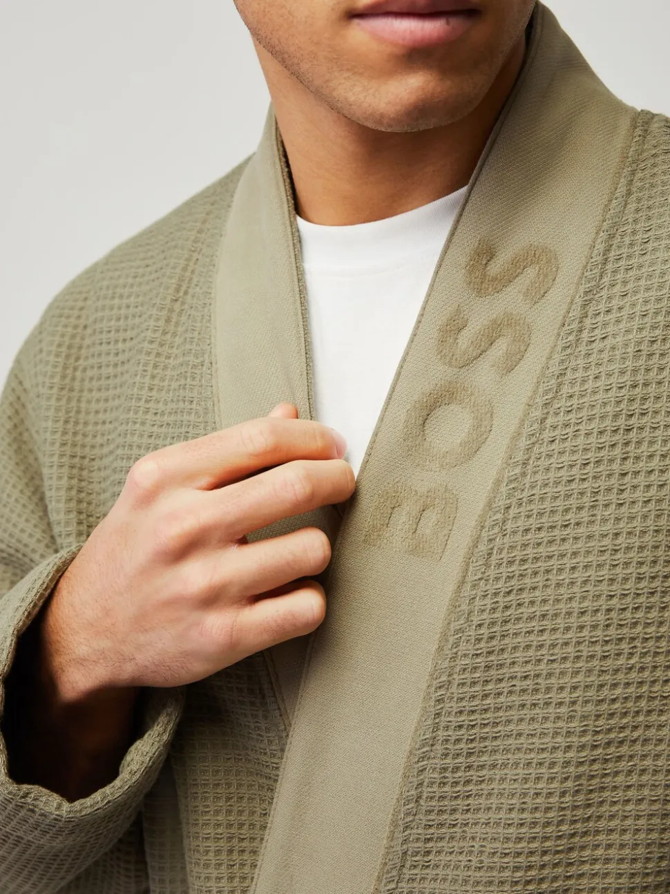 Groen - BOSS Waffle Logo Robe
