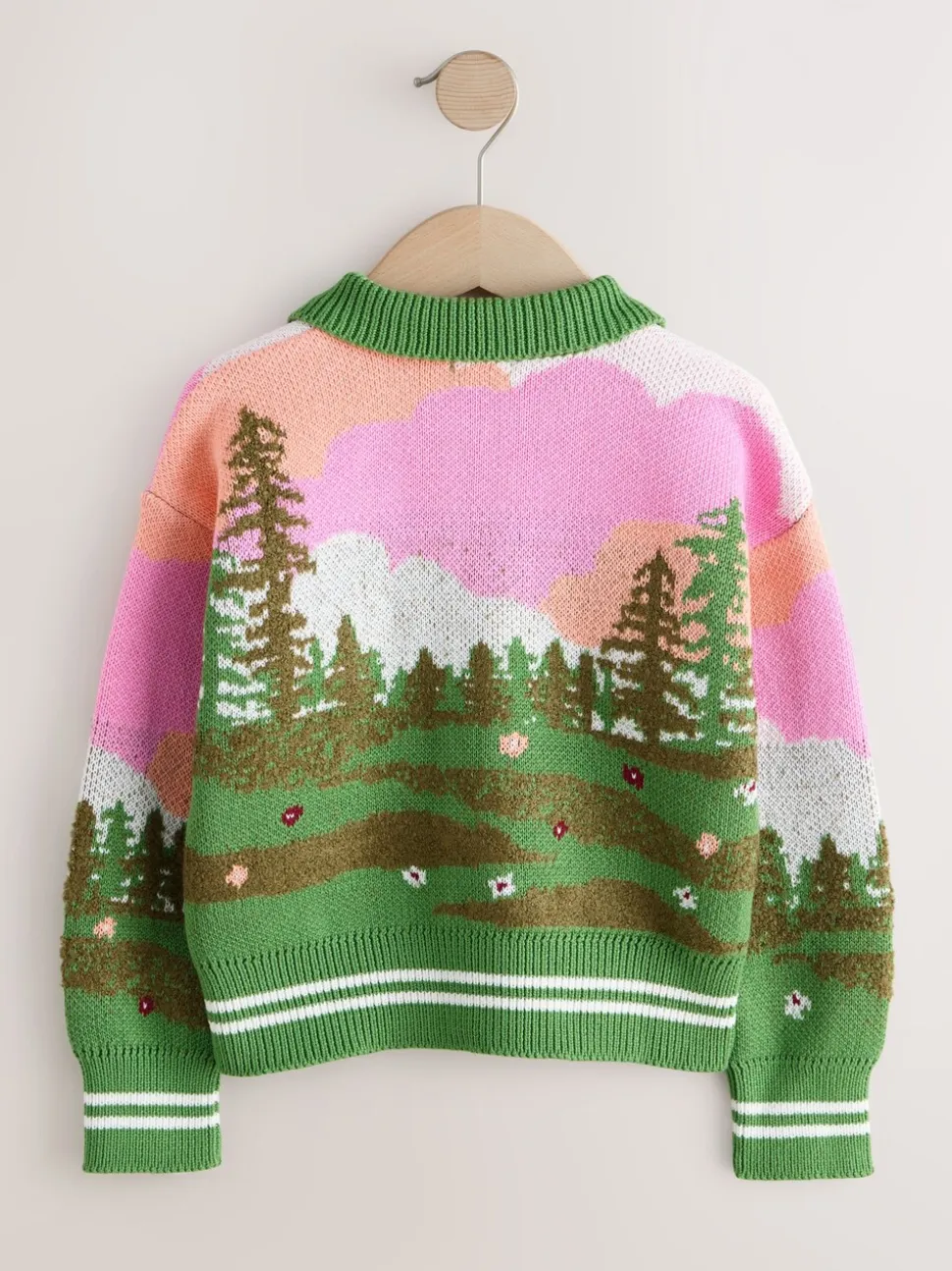 Groen - Campervan Scene Cardigan (3-16yrs)