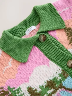 Groen - Campervan Scene Cardigan (3-16yrs)