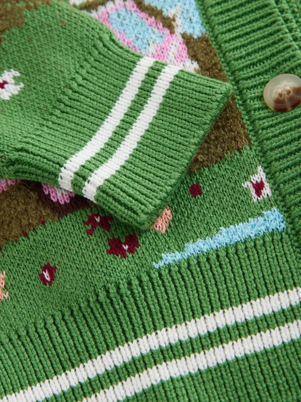 Groen - Campervan Scene Cardigan (3-16yrs)