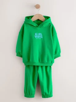 Groen - Cool Vibes Printed Hoodie and Joggers Set (3mths-7yrs)