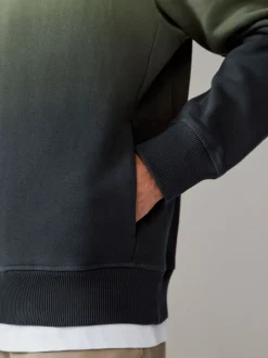 Groen - Dip Dye Katoenrijke Jersey Hoodie