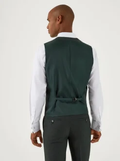 Groen - Enkele knoop - Skopes Harcourt gilet maatpak met enkel rij knopen