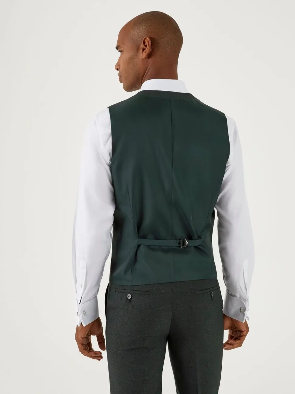 Groen - Enkele knoop - Skopes Harcourt gilet maatpak met enkel rij knopen