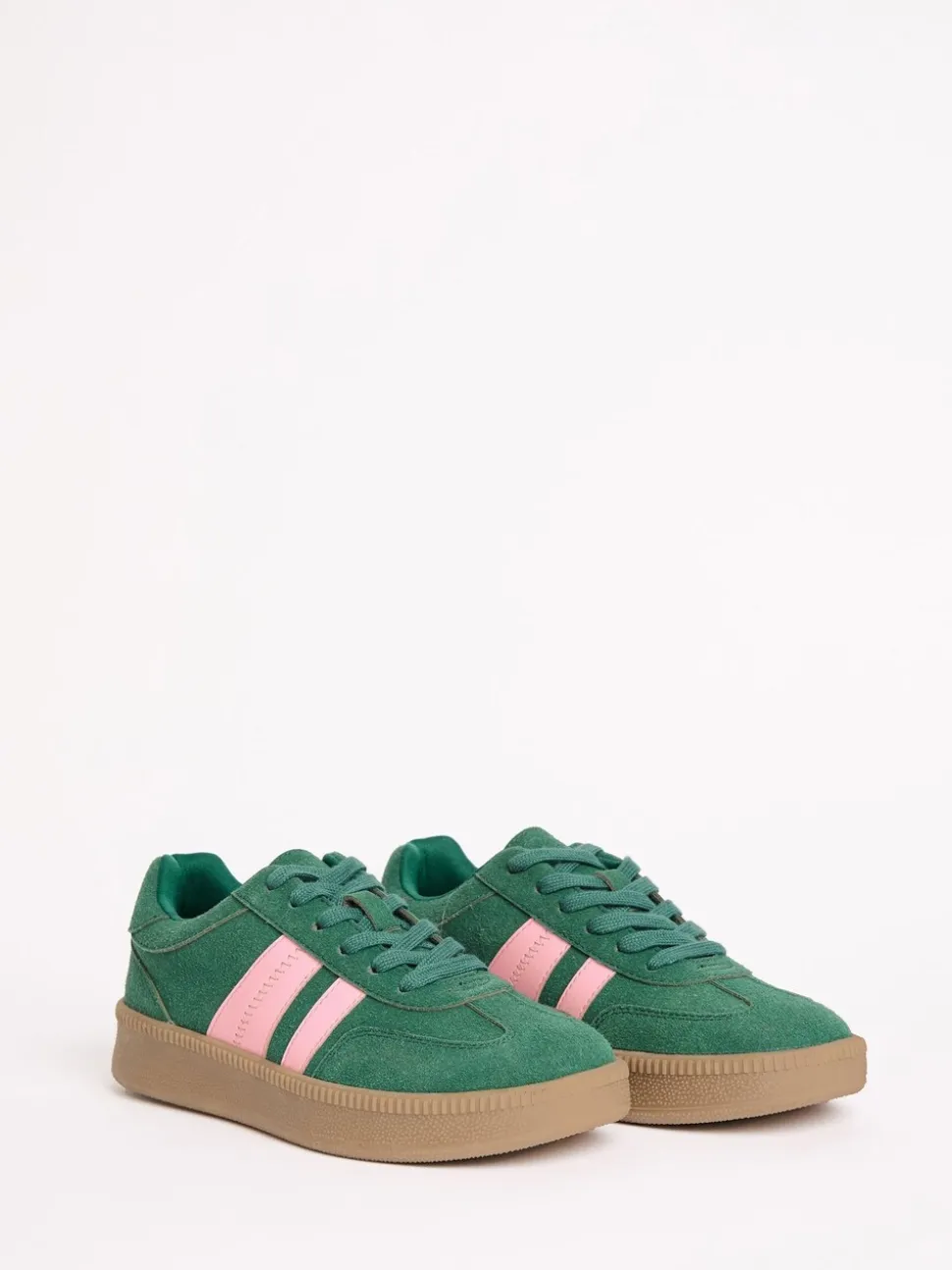 Groen - Friends Like These Lace Up Retro Gumsole Sports Trainers