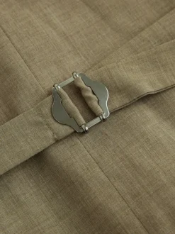 Groen - Gilet van linnenmix met textuur