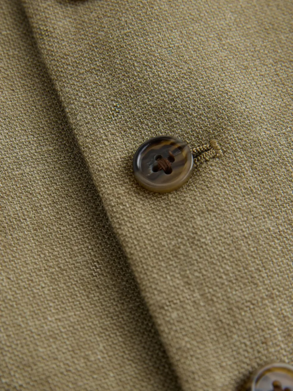 Groen - Gilet van linnenmix met textuur