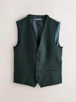 Groen - Herenvest van flanellen kostuum