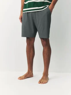 Groen - Jersey pyjamaset met strepen en korte mouwen