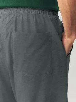Groen - Jersey pyjamaset met strepen en korte mouwen