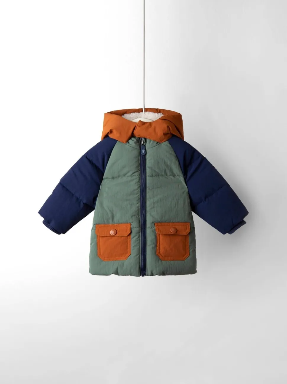 Groen - JoJo Maman Bébé Borg Lined Hooded Puffer Coat
