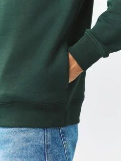 Groen - Kwartrits - Sweatshirt van jersey met hoog katoengehalte