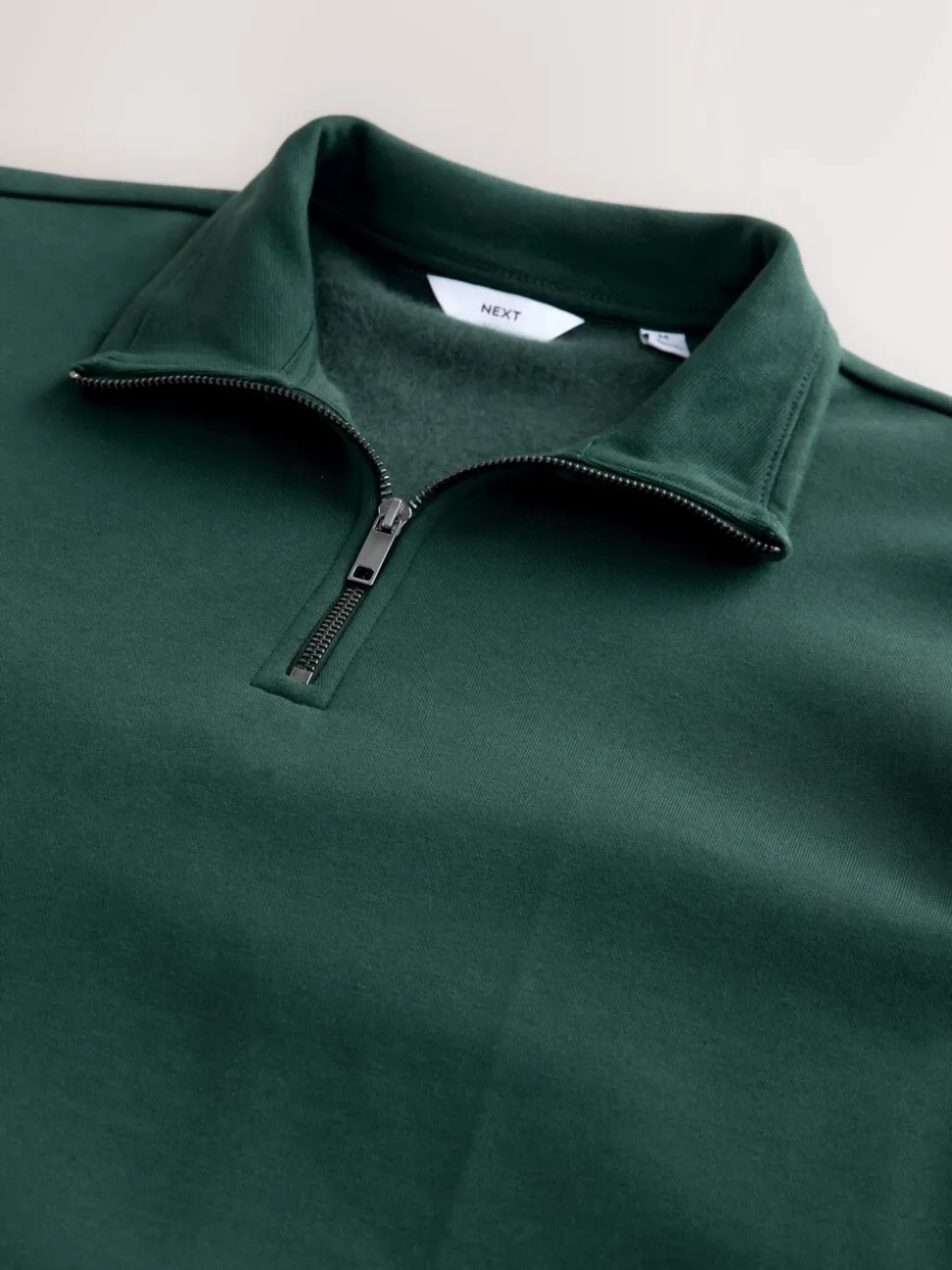 Groen - Kwartrits - Sweatshirt van jersey met hoog katoengehalte