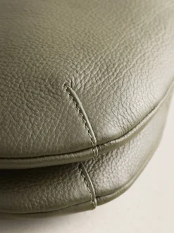 Groen - Leather Scoop Cross-Body Bag