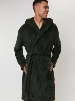 Groen - Loungeable Sherpa kamerjas met capuchon