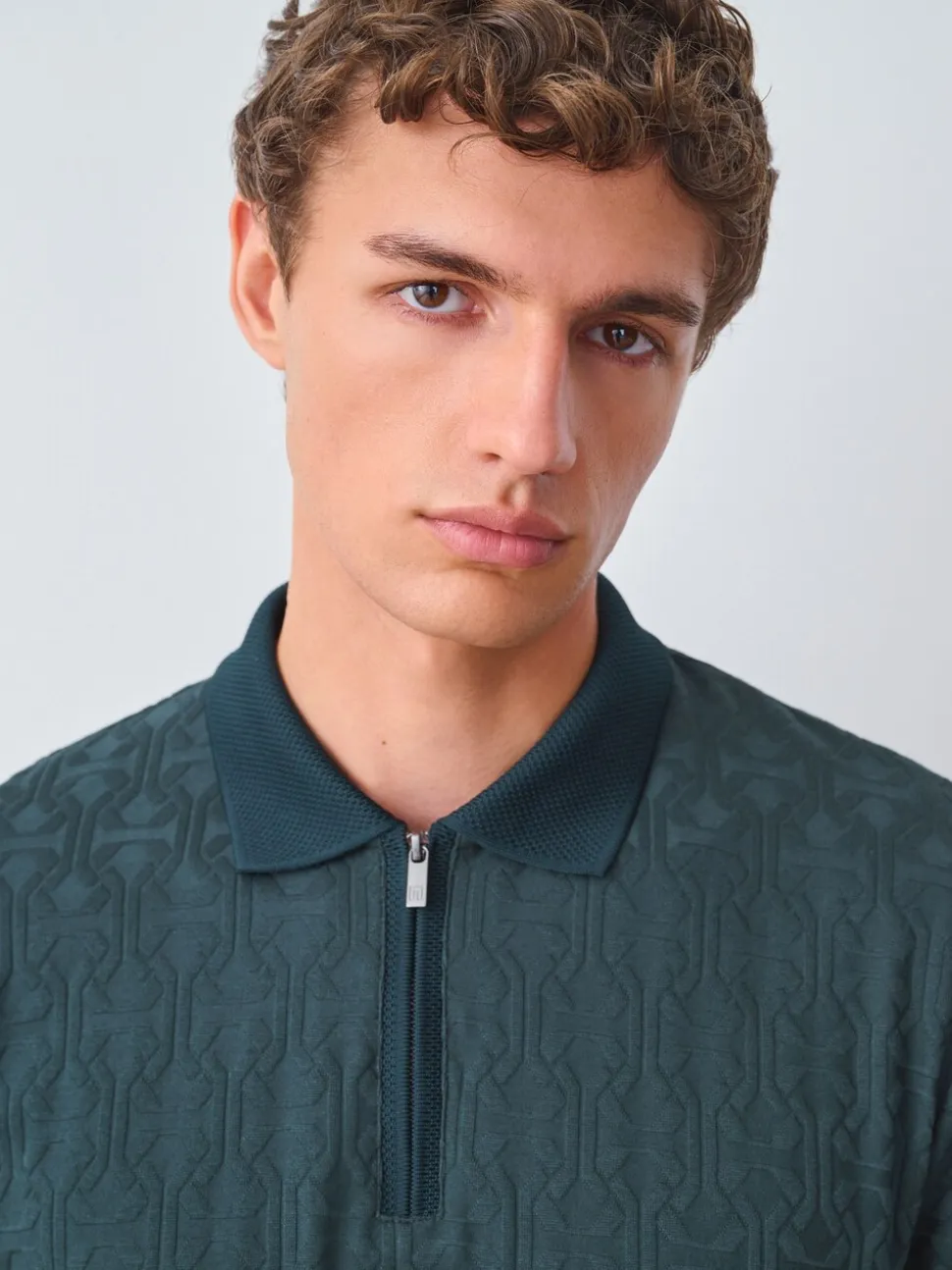 Groen - Modieus poloshirt met kwartrits