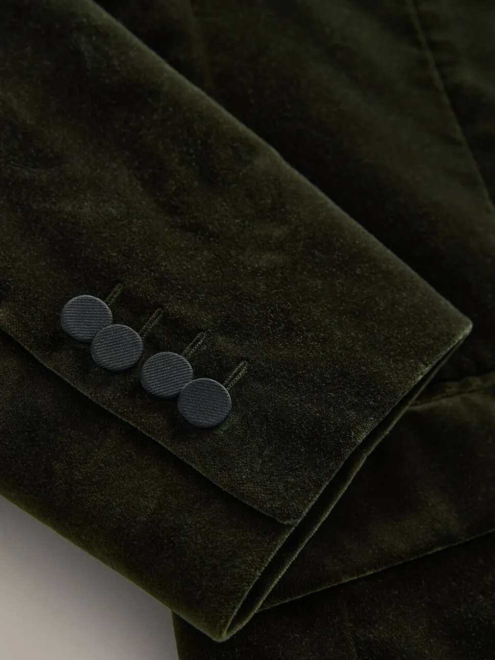 Groen - Normale Pasvorm - Signature Pontoglio Italiaanse fluwelen blazer met sjaalkraag
