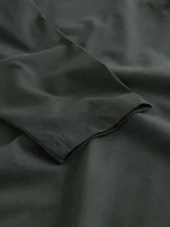 Groen - Normale Pasvorm - T-shirt met lange mouwen en ronde hals