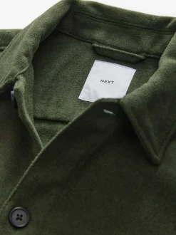 Groen - Overshirt met twee zakken en wol