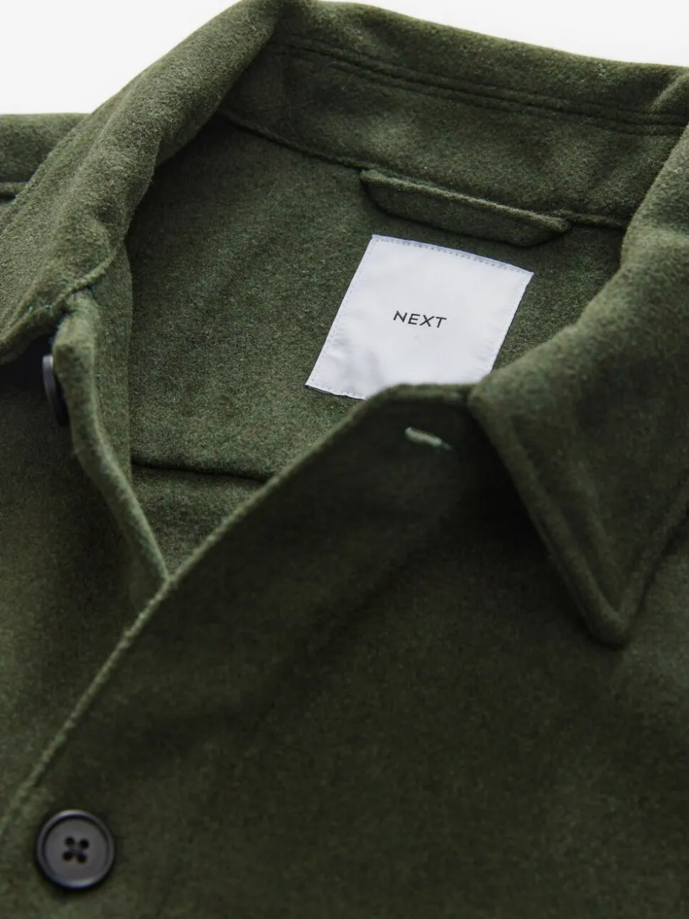 Groen - Overshirt met twee zakken en wol
