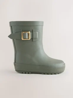 Groen - Regenlaarzen met gesp